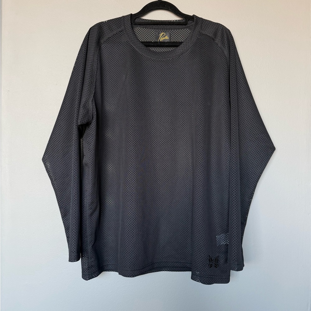 Needles Japan Black Mesh Long-Sleeve Top